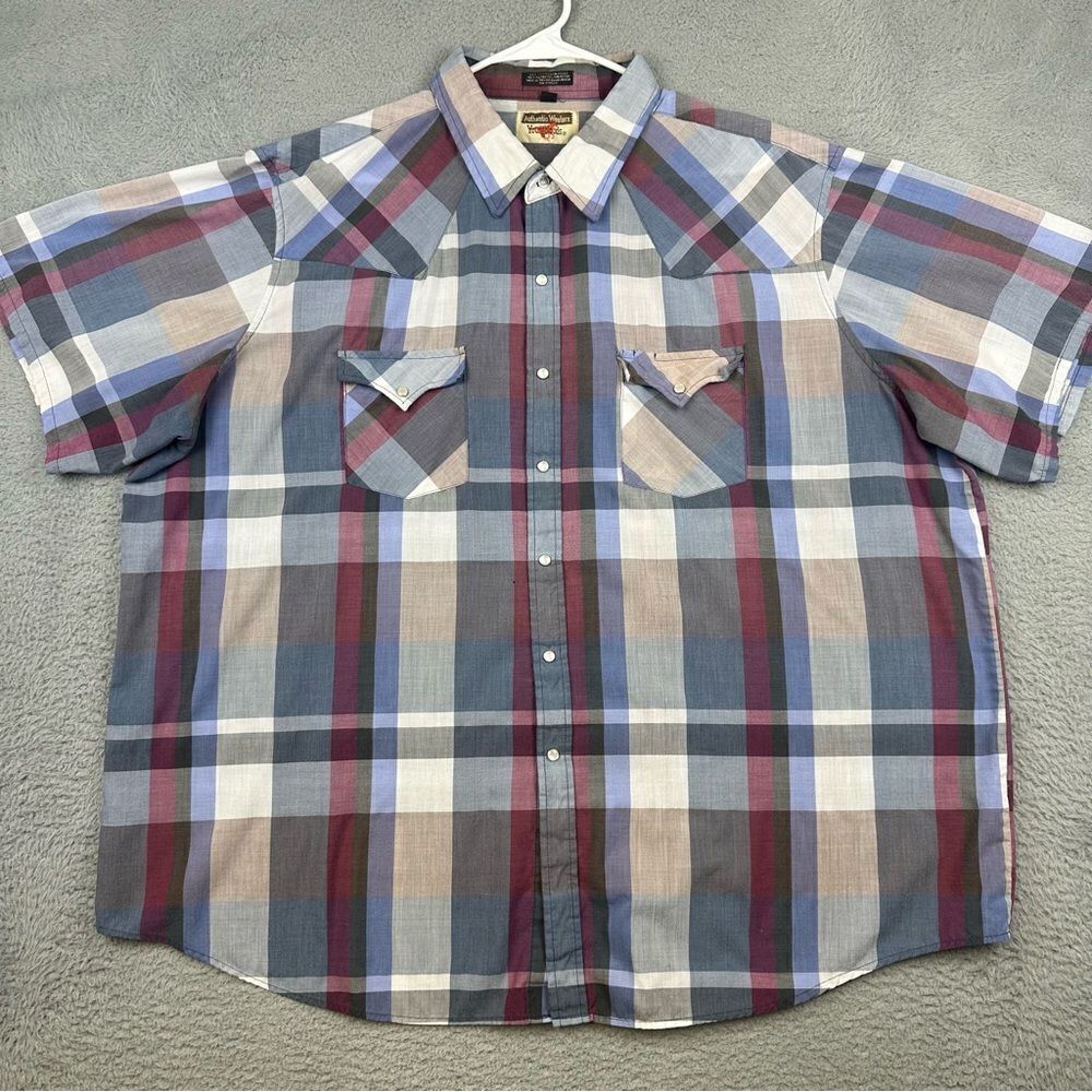 Youngbloods Pearl Snap‎ Shirt Mens 3X Big Man Plaid Western Cowboy Rodeo Farm